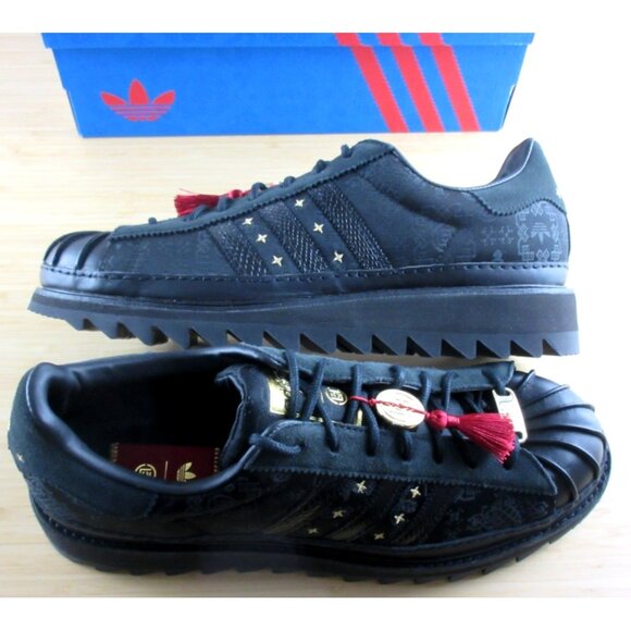 Adidas Men's Clot Edison Chen Superstar Shoes Black Gold Size 12 NIB JR5114 - Picture 2 of 10